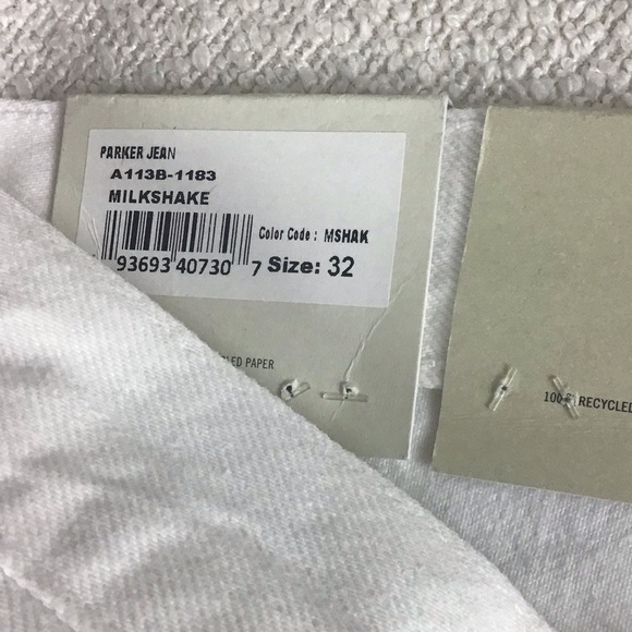 New Agolde Parker Straight Jeans White Milkshake Plus Size 32 Button Fly - Picture 6 of 12